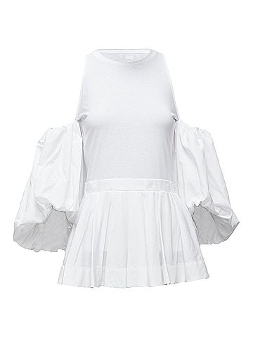 Alexander McQueen Alexander Mcqueen Cold Shoulder Peplum Tshirt (view 1)