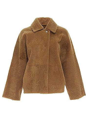 Max Mara Max Mara Lambskin Leather Shearling Coat (view 1)