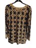 Susan Graver Floral Black Gold Long Sleeve Top Size 1X - photo 2