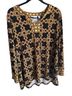 Susan Graver Floral Black Gold Long Sleeve Top Size 1X - photo 1