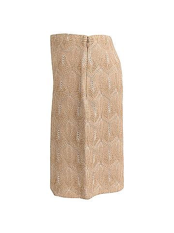 Missoni Missoni Knitted Mini Fitted Skirt in Metallic Beige Rayon (view 2)