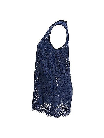 Dolce & Gabbana Dolce &amp; Gabbana Lace Sleeveless Blouse in Navy Blue Cotton (view 2)