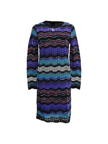 Missoni M Missoni Chevron Midi Dress in Multicolor Cotton (view 1)