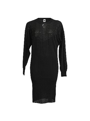 Missoni Missoni Knitted Crewneck Midi Dress in Black Viscose (view 1)