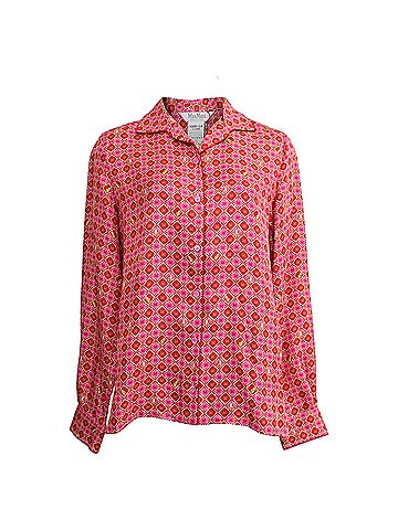 Max Mara Max Mara Vampata Button-Down Shirt in Pink and Red Silk (view 1)
