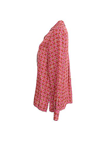 Max Mara Max Mara Vampata Button-Down Shirt in Pink and Red Silk (view 2)