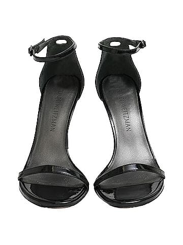 Stuart Weitzman Stuart Weitzman NudistSong Sandals in Black Patent Leather (view 2)