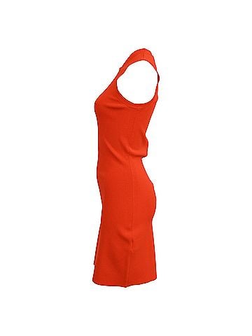 Victoria Beckham VB Body by Victoria Beckham Bodycon Mini Dress in Orange Viscose (view 2)