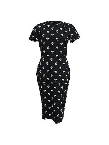 Victoria Beckham Victoria Beckham Daisy Floral Jacquard Midi Dress in Black Cotton (view 1)