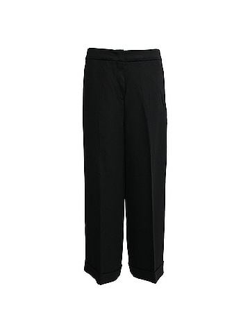 Max Mara Max Mara Studio Cuffed Hem Straight-Leg Trousers in Black Viscose (view 1)
