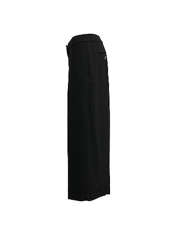 Max Mara Max Mara Studio Cuffed Hem Straight-Leg Trousers in Black Viscose (view 2)