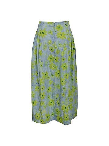 MARNI Marni Floral-Print Midi A-Line Skirt in Multicolor Cotton (view 2)