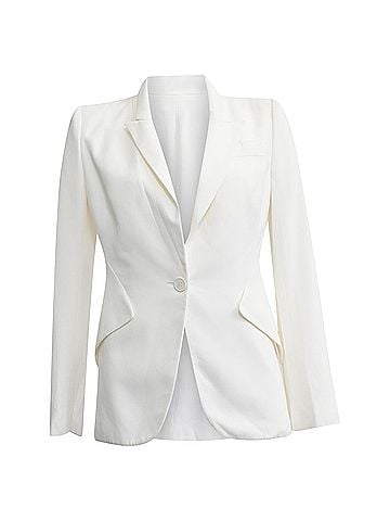 Alexander McQueen Alexander Mcqueen Single-Breasted Blazer in White Viscose (view 1)