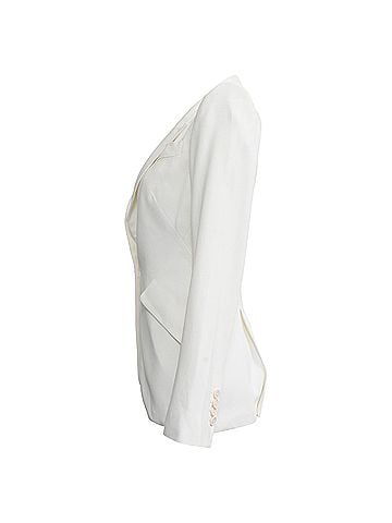 Alexander McQueen Alexander Mcqueen Single-Breasted Blazer in White Viscose (view 2)