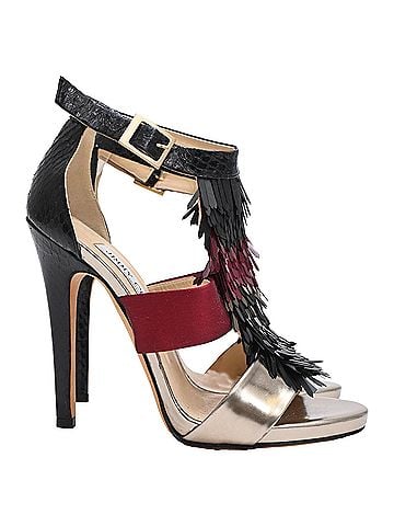 Jimmy Choo Jimmy Choo Fedora Fringe Sandals in Multicolor Satin (view 1)