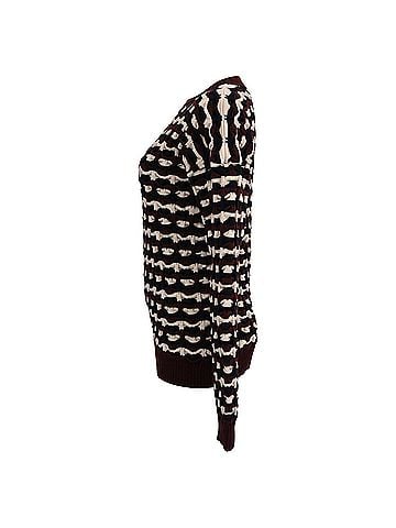 Victoria Beckham Victoria Victoria Beckham Geometric Oversized Sweater in Multicolor Viscose (view 2)