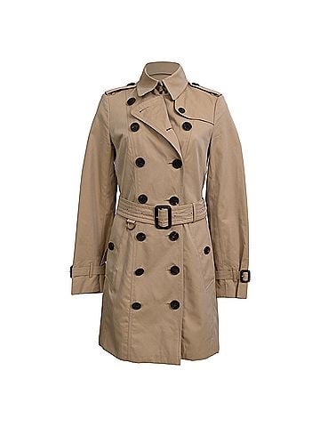 Burberry Burberry The Sandringham Belted Trench Coat in Beige Cotton (view 1)