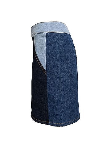 Victoria Beckham Victoria Victoria Beckham Patchwork Mini Skirt in Multicolor Cotton (view 2)