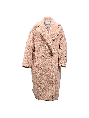 Max Mara Max Mara Tedgirl Faux Fur Long Coat in Pink Synthetic (view 1)
