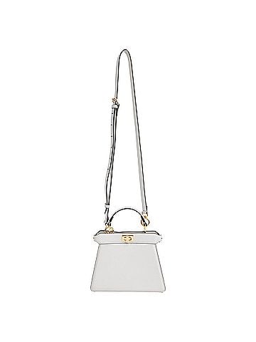 Fendi Fendi Petite Peekaboo I See U Top Handle Bag in Grey Lamb Leather (view 1)