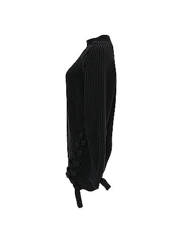 Victoria Beckham Victoria Beckham Oversized Chunky Knit Sweater in Black Cotton (view 2)