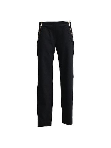 Versace Versace Side-Zipped Accent Slim-Fit Trousers in Black Cotton (view 1)