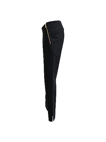 Versace Versace Side-Zipped Accent Slim-Fit Trousers in Black Cotton (view 2)