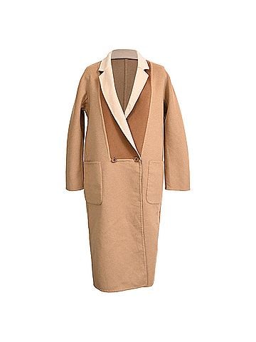 Max Mara Max Mara Kipur Reversible Coat in Beige Wool (view 1)
