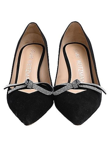 Stuart Weitzman Stuart Weitzman SW Bow 85mm Pumps in Black Suede (view 2)