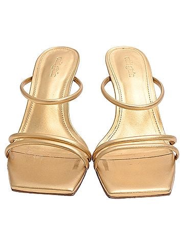 Cult Gaia Cult Gaia Lydia Sandals in Gold Leather (view 2)