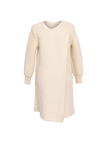 Burberry Burberry Brit Shearling Coat in Cream Wool (view 1)