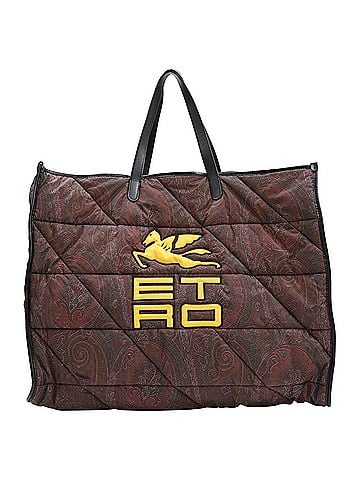 ETRO Etro Paisley-Print Quilted Tote Bag in Brown Nylon (view 1)