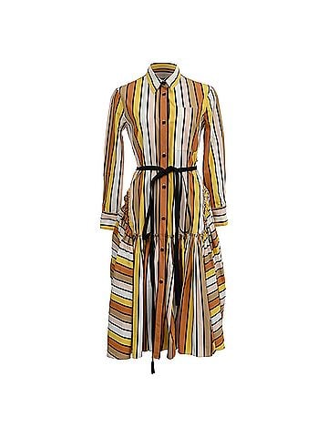 MARNI Marni Striped Midi Shirt Dress in Multicolor Cotton (view 1)