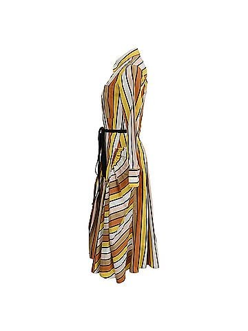 MARNI Marni Striped Midi Shirt Dress in Multicolor Cotton (view 2)