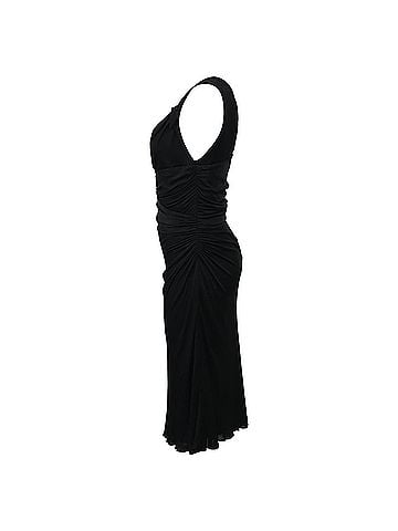 Versace Versace V-neck Knee-Length Dress in Black Polyester (view 2)
