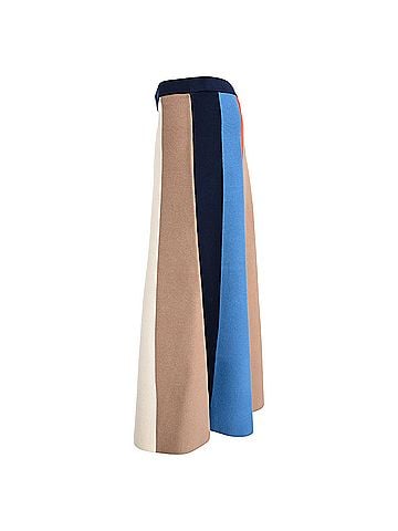 Victoria Beckham Victoria Beckham Striped Midi A-Line Skirt in Multicolor Viscose (view 2)