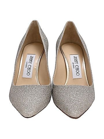 Jimmy Choo Jimmy Choo Romy Pumps in Silver Glitter (view 2)