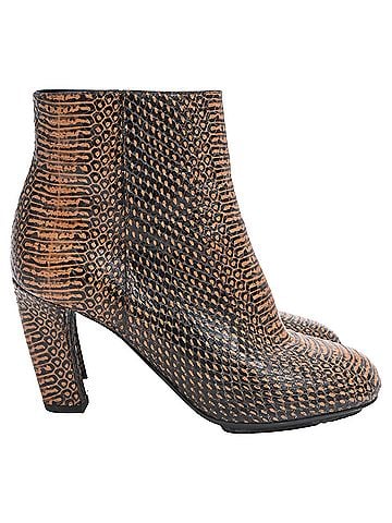 Dries Van Noten Dries Van Noten Animal-Print Ankle Boots in Multicolor Leather (view 1)