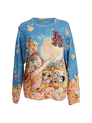 Gucci Gucci x Chikae Ide Manga Soul Graphic Print Sweatshirt in Multicolor Cotton (view 1)