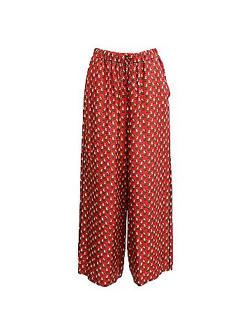 Max Mara Max Mara Robin Wide-Leg Tiger-Print Trousers in Burgundy Silk (view 1)