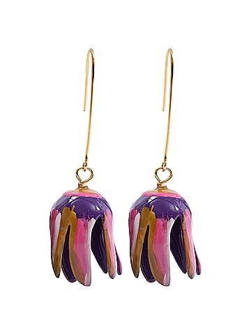 MARNI Marni Tulip-Shaped Drop Earrings in Multicolor Brass (view 1)