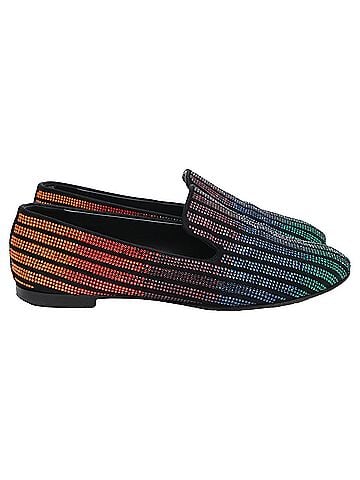 Giuseppe Zanotti Giuseppe Zanotti Crystal-Embellished Loafers in Multicolor Suede (view 1)