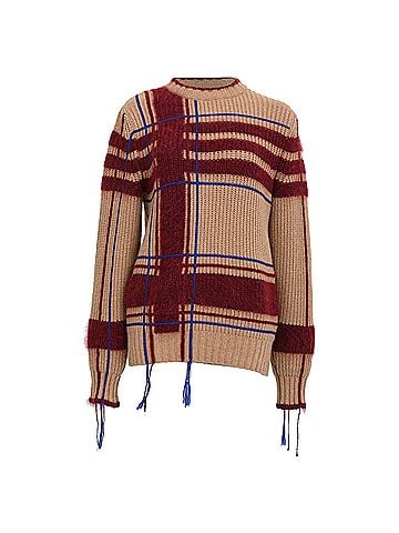 Tory Burch Tory Burch Eden Plaid Sweater in Multicolor Wool (view 1)