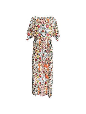 Tory Burch Tory Burch Printed Kaftan Maxi Dress in Multicolor Cotton (view 1)