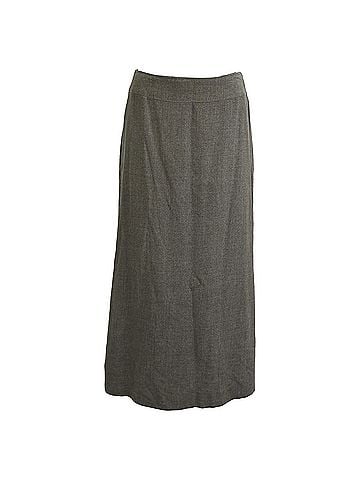 Max Mara Max Mara Straight Midi Skirt in Grey Wool (view 1)