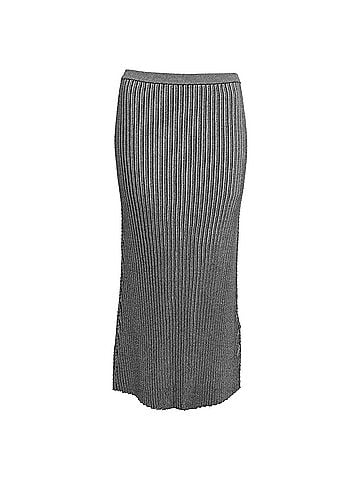 Victoria Beckham Victoria Beckham Midi Skirt in Grey Polyester (view 1)