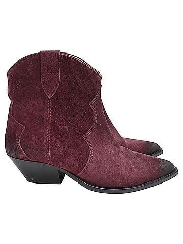 Isabel Marant Isabel Marant Dewina Ankle Boots in Burgundy Suede (view 1)