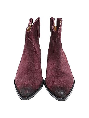 Isabel Marant Isabel Marant Dewina Ankle Boots in Burgundy Suede (view 2)