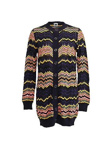Missoni Missoni Aztec-Print Knitted Cardigan in Multicolor Cotton (view 1)