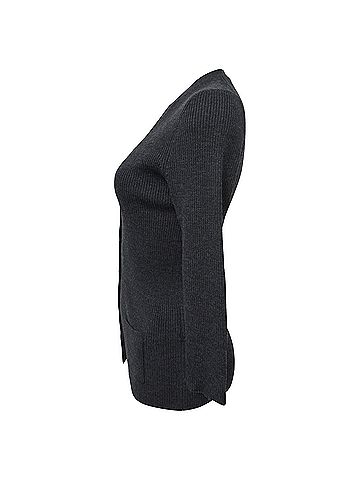 Jil Sander Jil Sander Buttoned Cardigan in Grey Wool (view 2)